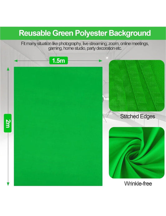 Background Studio Kit Backdrop Photo Support Stand Set Black White Green Screen
