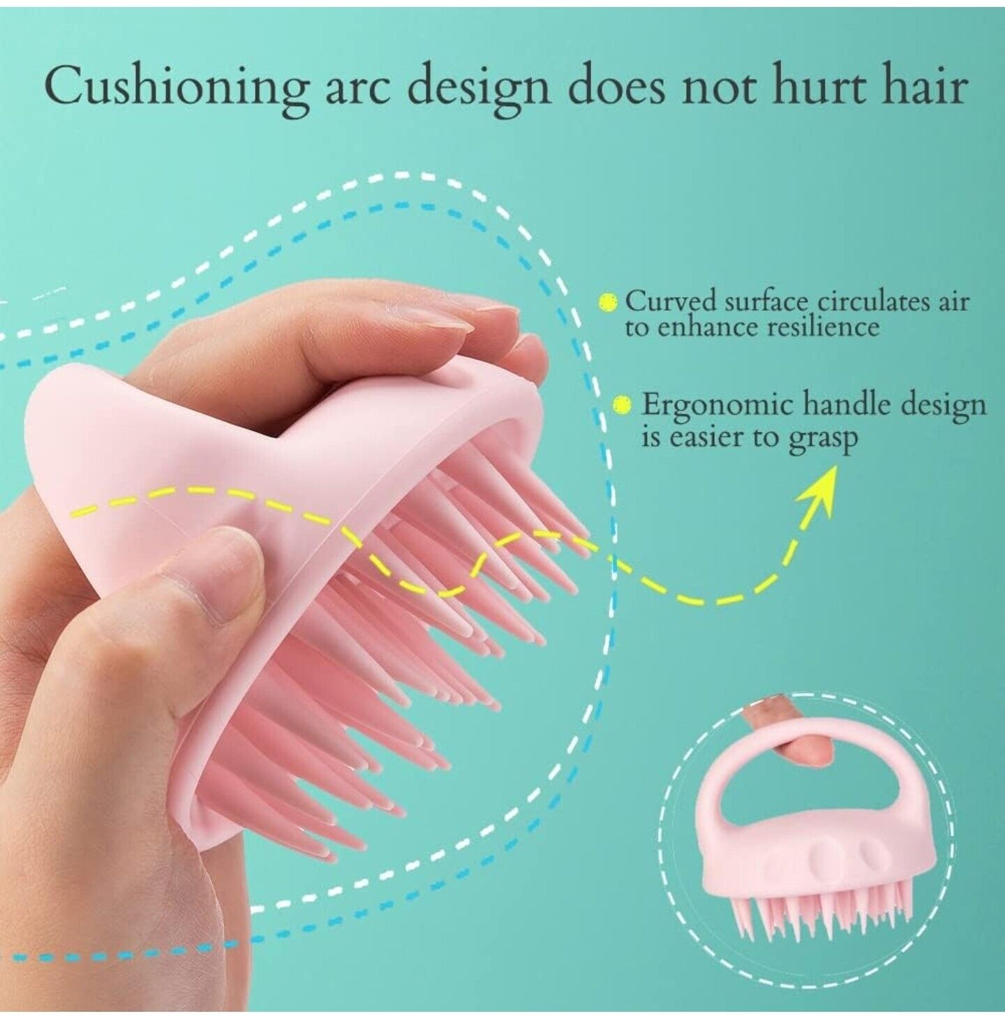 Foladion Silicone Soft Scalp Massager - Manual Exfoliator & Head Scrubber