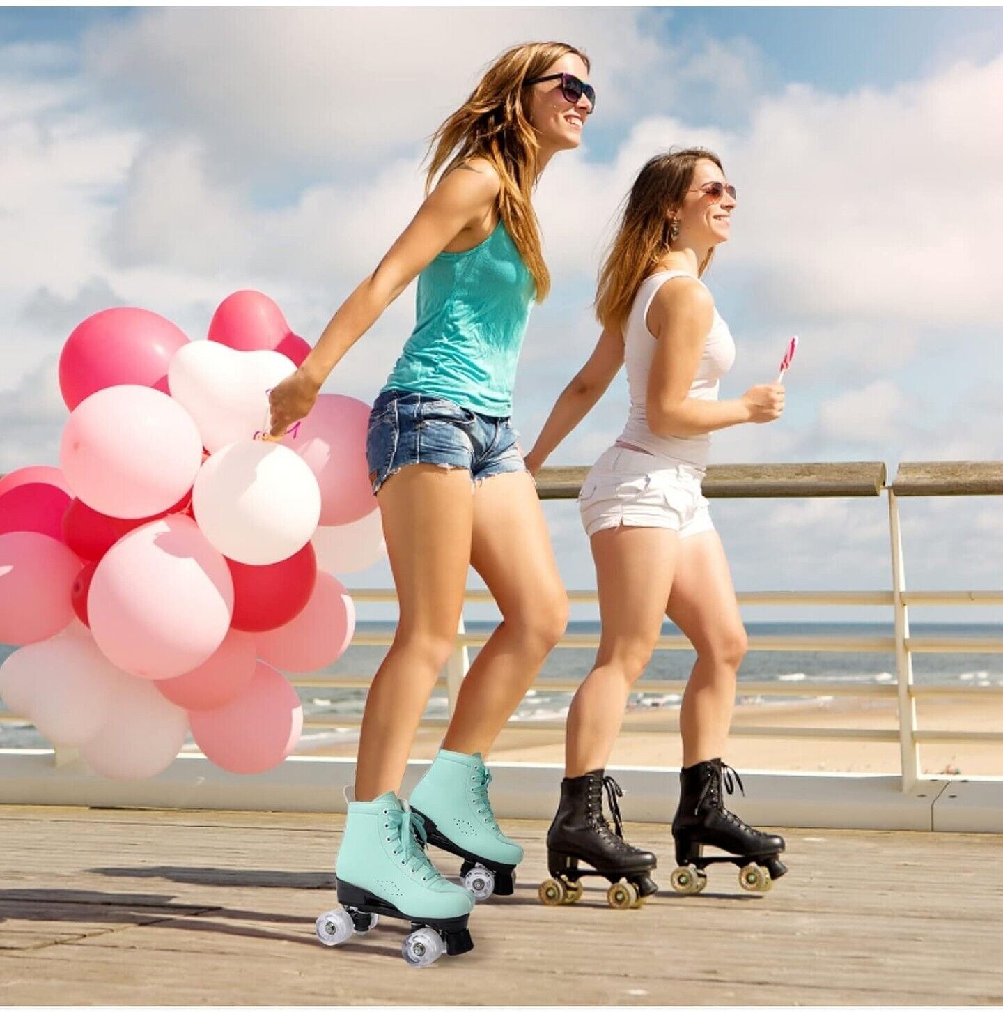 Kelodo Kids Roller Skates - Quad Style with LED Light-Up Wheels