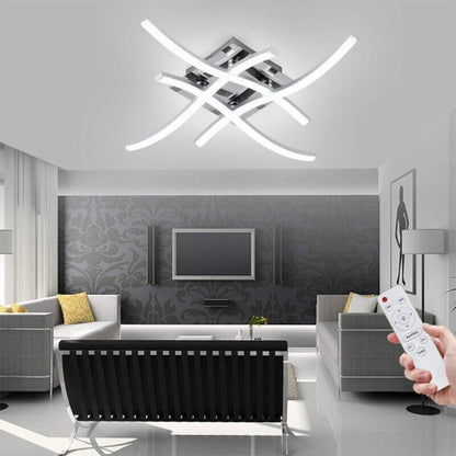 Modern LED Ceiling Light – 4 Wave Dimmable Lamps with Remote Control | Adjustable Colour Temperature for Kitchen, Living Room, Bedroom (24W, 3000K–6000K)