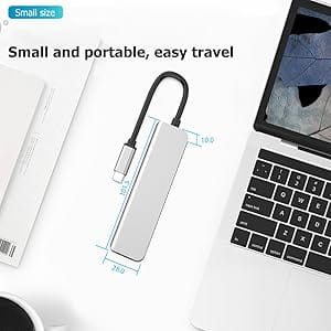 USB C Multiport Adapter 5-in-1 Docking Station with 87W PD Charging HDMI 4K