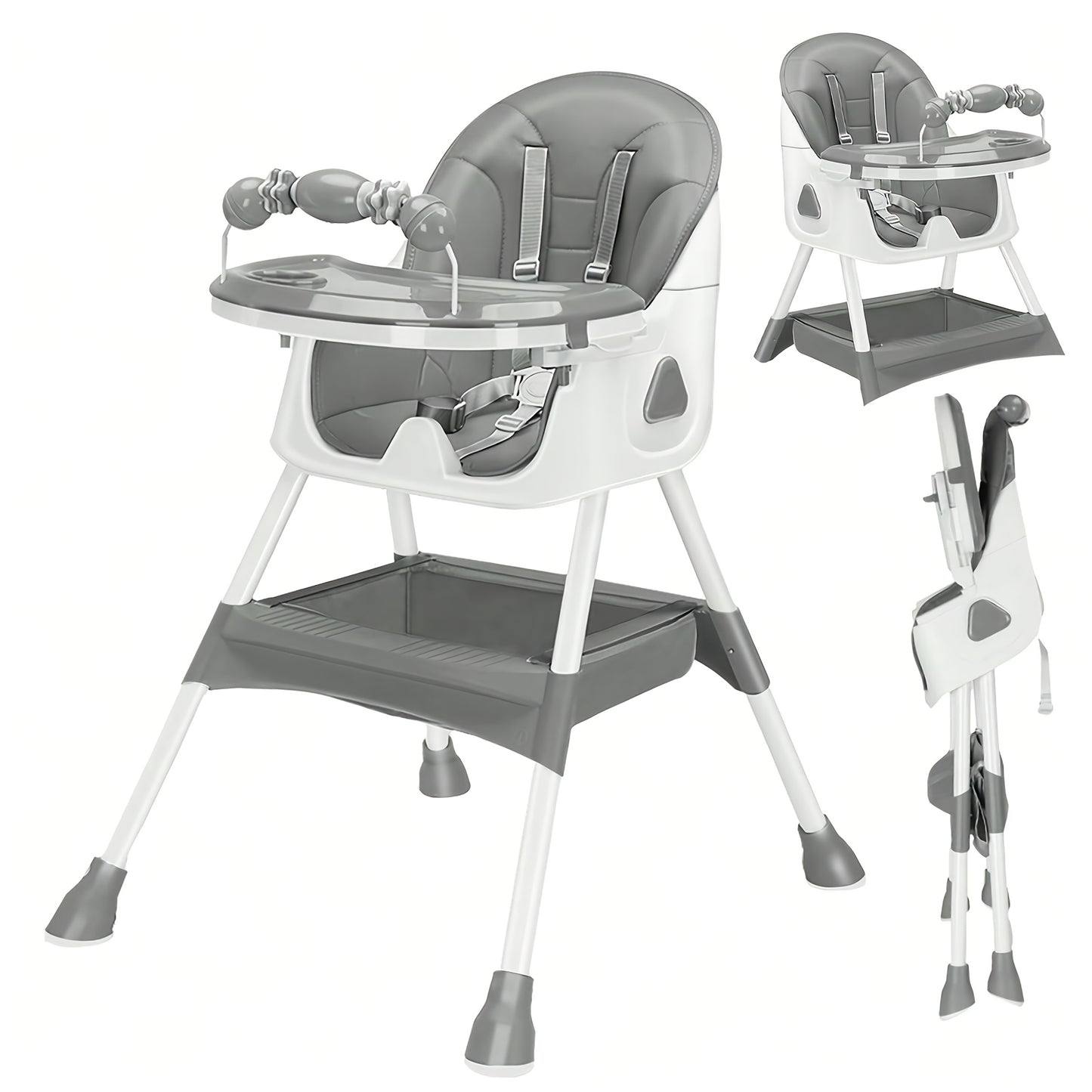 UBRAVOO Adjustable Multifunctional High Chair - Portable Baby Feeding Chair with Removable Tray & Safety Belt | UK