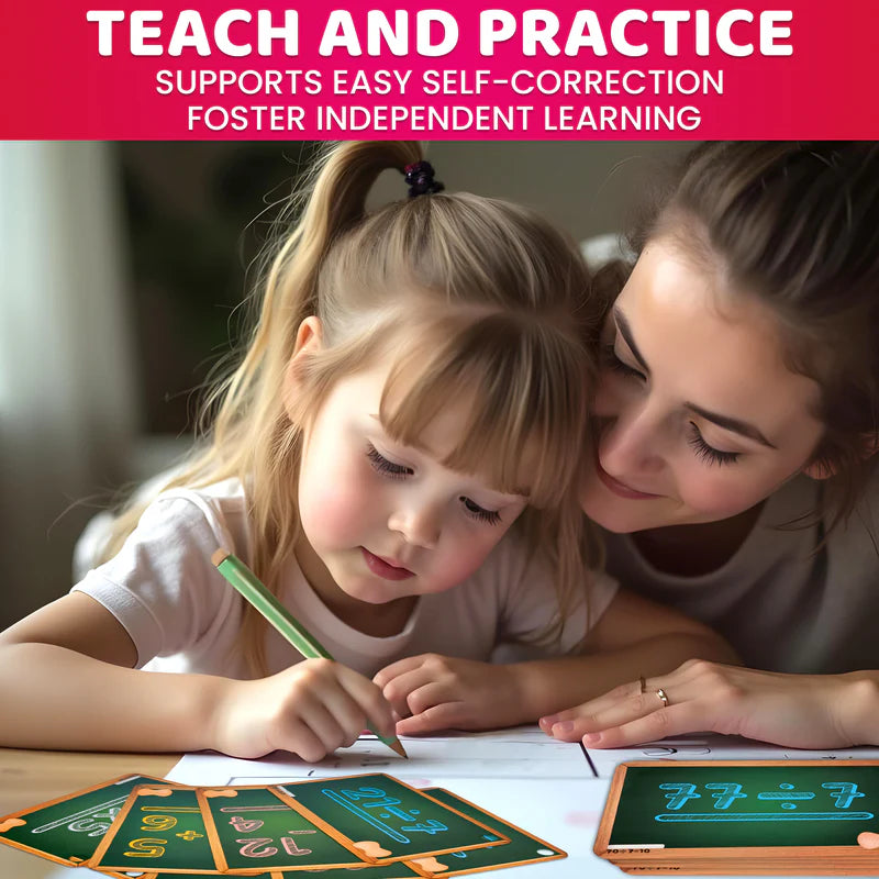 Maths Flashcards for Kids 4-in-1 Set | Addition, Subtraction, Multiplication & Division — Ages 6–9, Grades 1–3