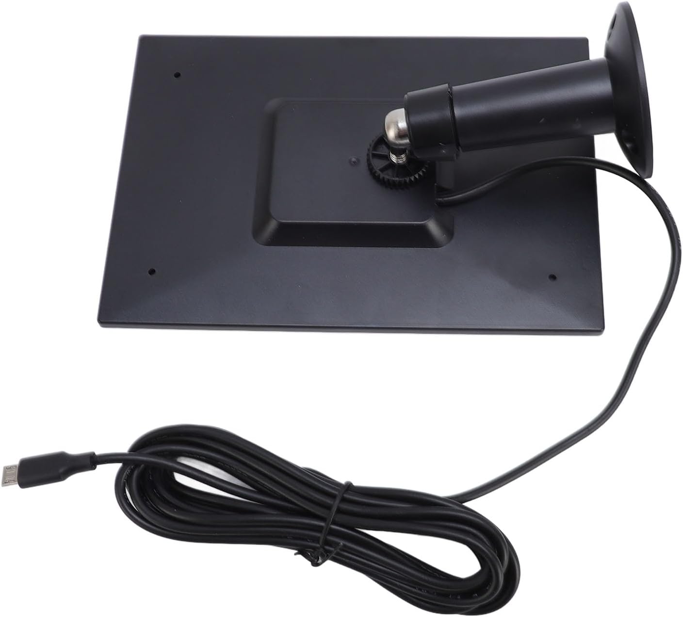 8W Solar Panel Charger for Security Cameras – Micro USB + USB‑C, 9.8ft Cable, 360° Adjustable Mount (Black)