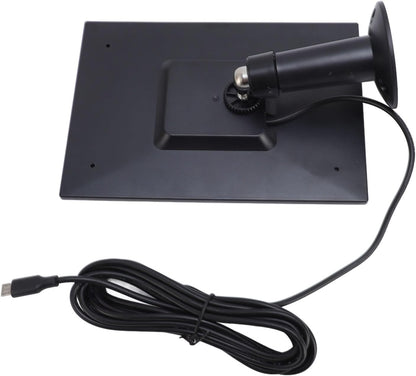 8W Solar Panel Charger for Security Cameras – Micro USB + USB‑C, 9.8ft Cable, 360° Adjustable Mount (Black)