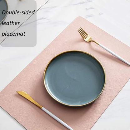 Placemats and Coaster Set of 6 – Double Thickened Dining Table Mats & Coasters | Waterproof Heat-Resistant | Pink
