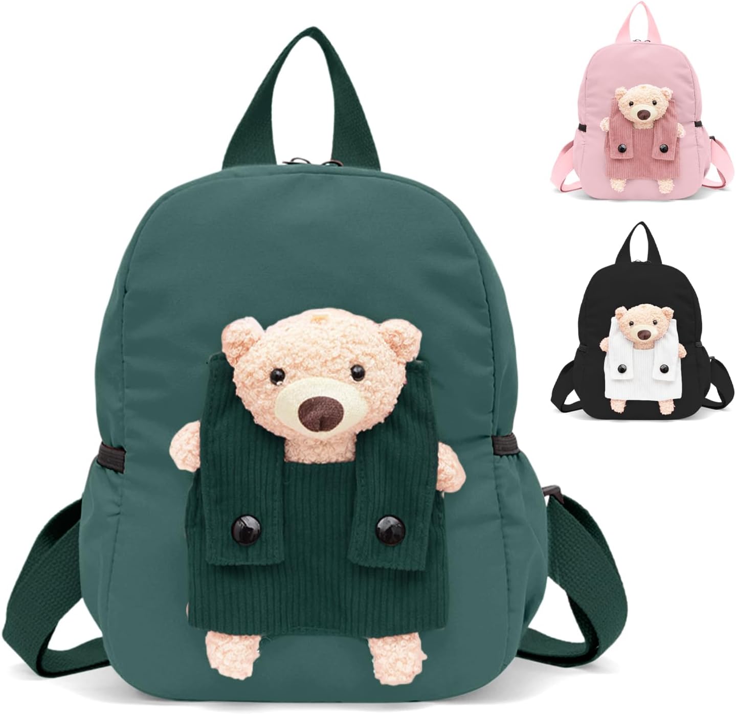 Aucuu Cute Bear Kids Backpack | Detachable Teddy | Adjustable Straps | Preschool & Kindergarten | Boys & Girls