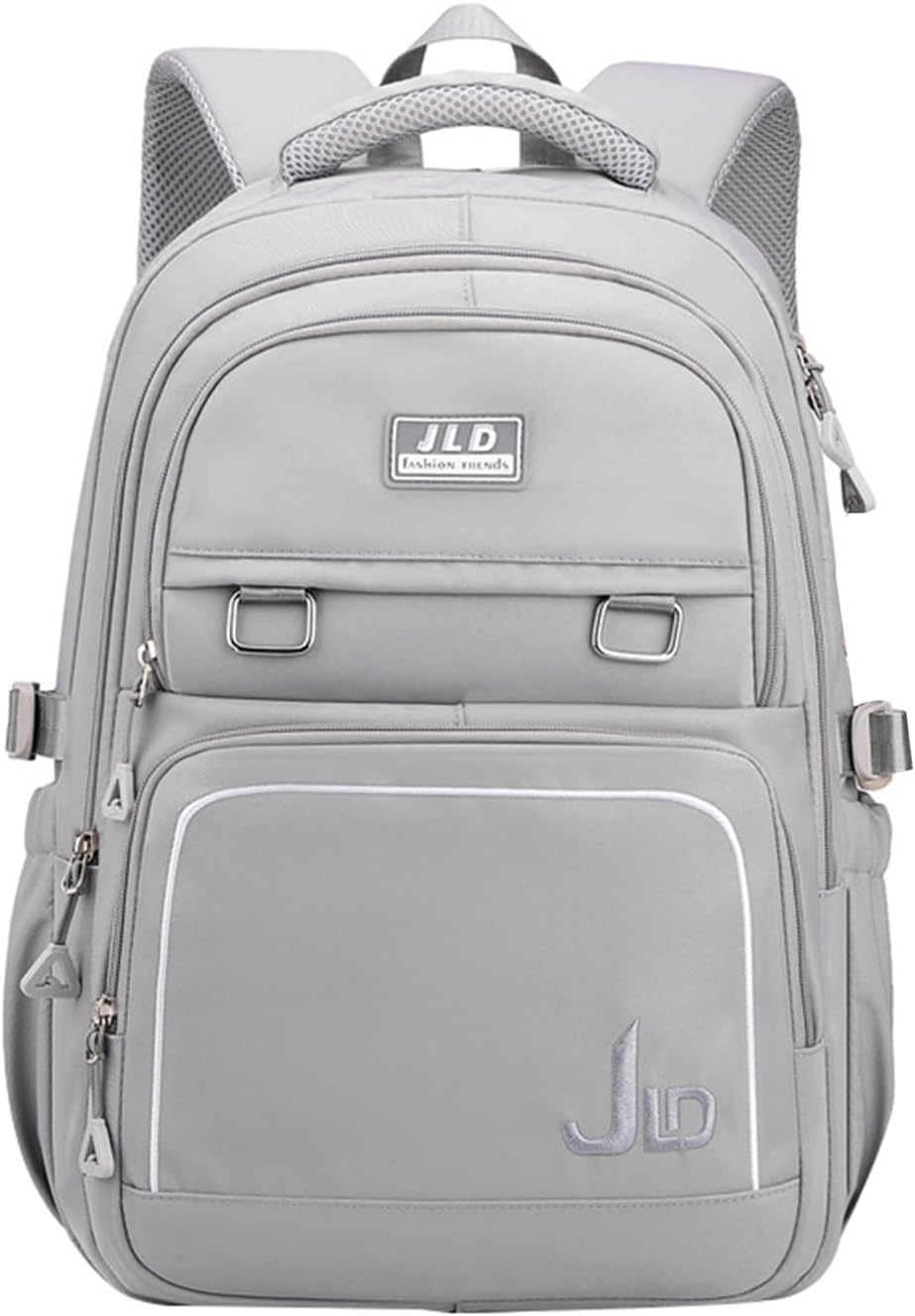 Women's & Teen Girls Laptop Backpack | 35L School & Travel Daypack with Anti-Theft Pocket — Grey