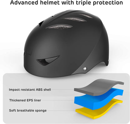 Kids Protective Helmet and Pads Set (Age 5-12) – Includes Skateboard, Knee, Elbow & Wrist Pads for Roller Skating, Cycling, Scooters, and Extreme Sports