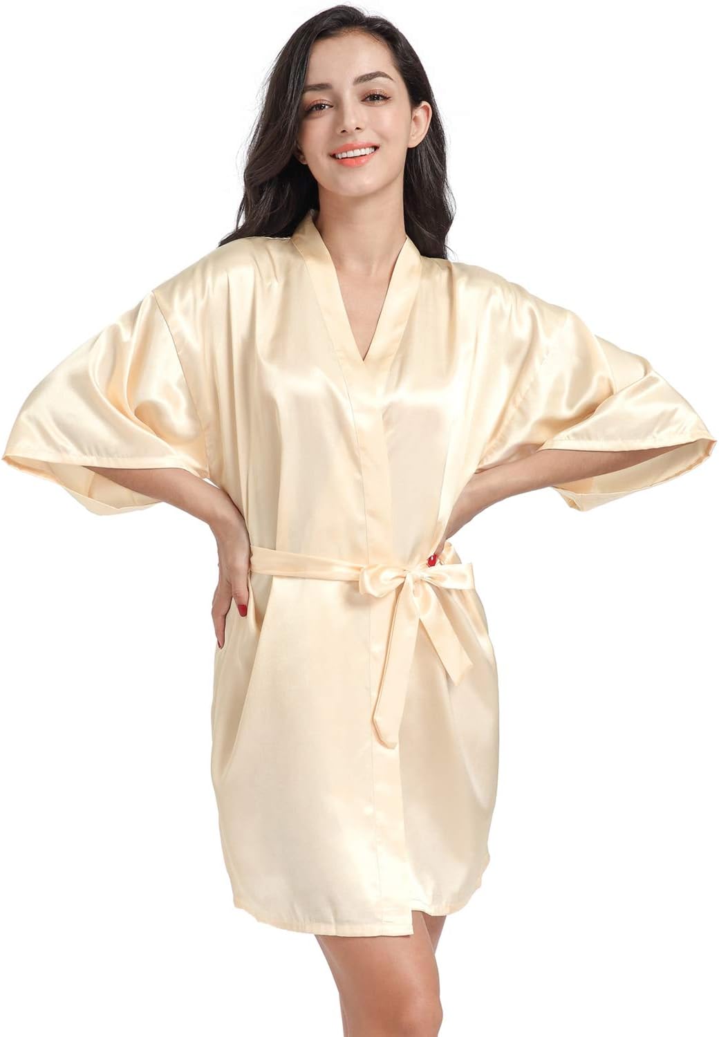 Satin Kimono Robe for Women & Girls | Bridal, Bridesmaid & Spa Bathrobe