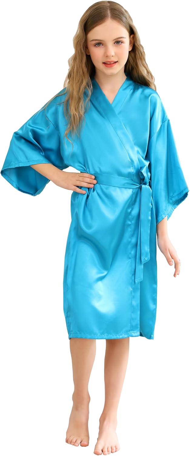 Satin Kimono Robe for Women & Girls | Bridal, Bridesmaid & Spa Bathrobe