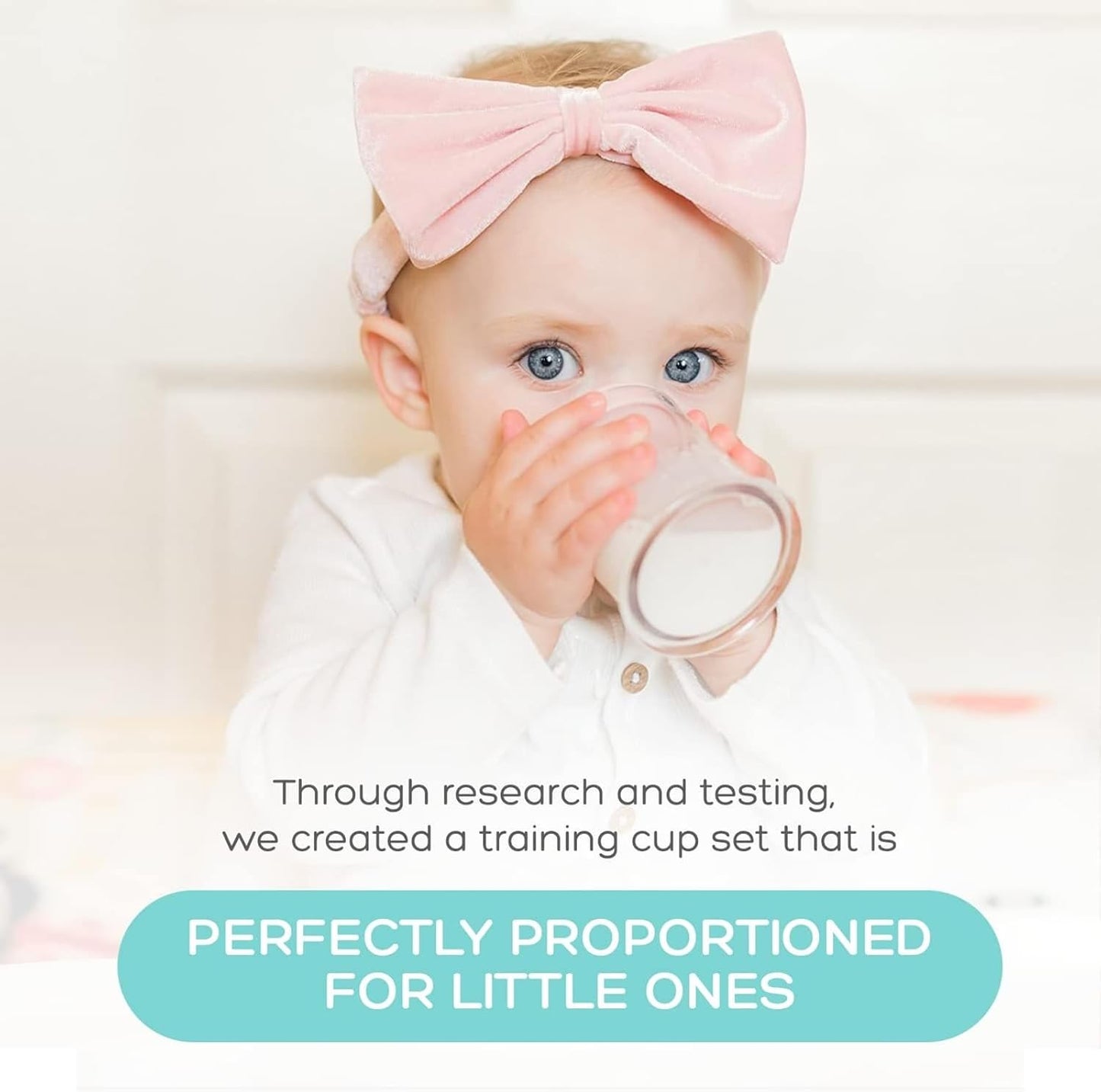 Grabease 3-in-1 Baby Training Cup – BPA-Free Silicone Sippy Cup with Straw, Lid & Mini Open Cup for 6+ Months – Leakproof, Easy-Clean Weaning Cup (Teal)