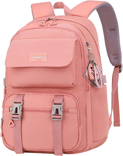 Women's & Teen Girls Laptop Backpack | 35L School & Travel Daypack with Anti-Theft Pocket — Grey