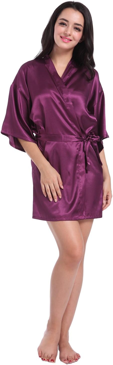 Satin Kimono Robe for Women & Girls | Bridal, Bridesmaid & Spa Bathrobe