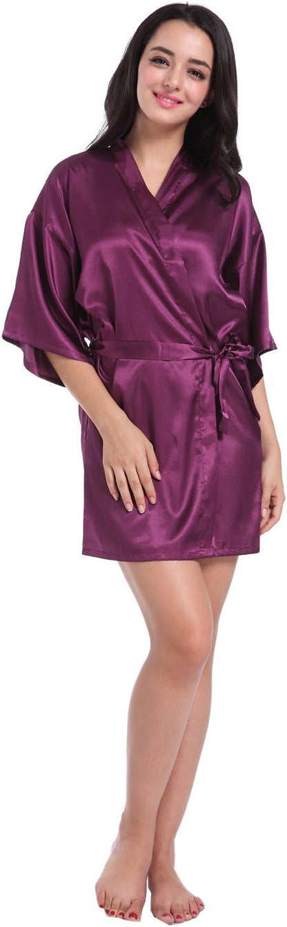 Satin Kimono Robe for Women & Girls | Bridal, Bridesmaid & Spa Bathrobe