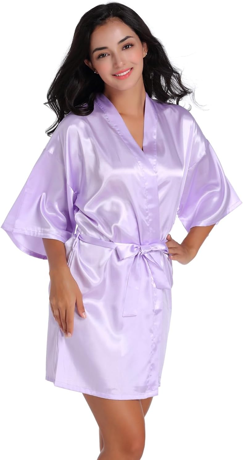 Satin Kimono Robe for Women & Girls | Bridal, Bridesmaid & Spa Bathrobe