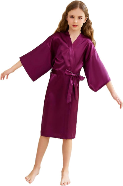 Satin Kimono Robe for Women & Girls | Bridal, Bridesmaid & Spa Bathrobe