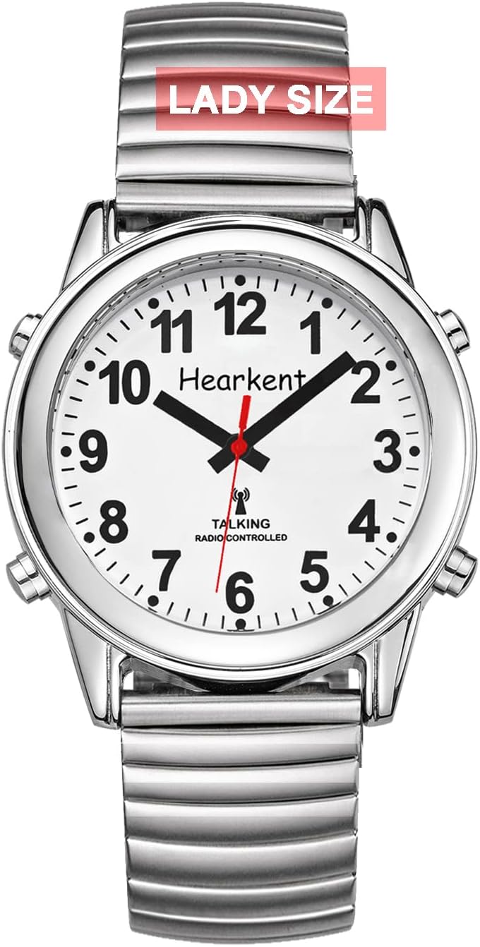 Atomic Talking Watch with Large Numbers – Self-Setting Watch with Expandable Strap
