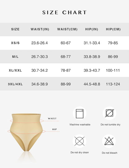 FeelinGirl Seamless High‑Waist Shapewear Thong – Women’s Shaping Underwear