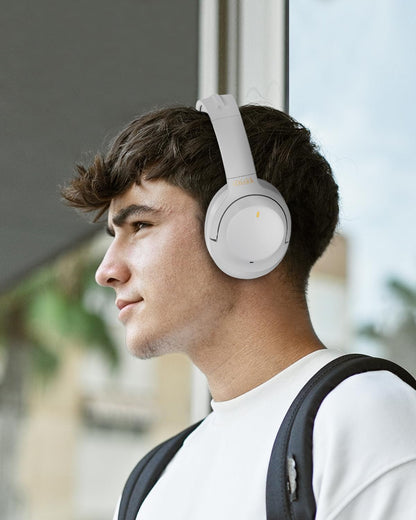 iDiskk ANC Hybrid Wireless Over‑Ear Headphones – Bluetooth 5.3, Mic, Deep Bass (Grey)
