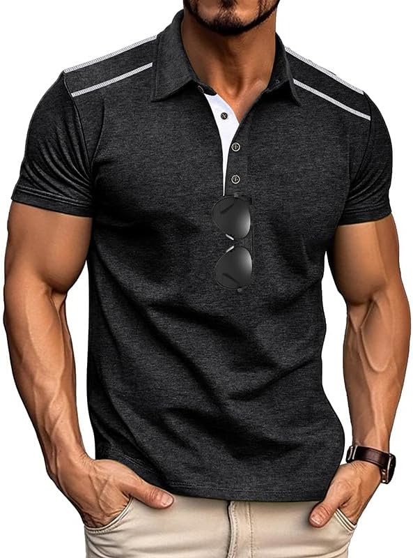 Men's Short Sleeve Polo Shirt | Regular Fit Summer Casual Top — White, Size L