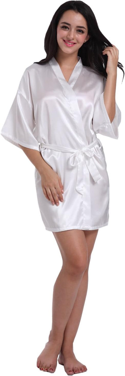 Satin Kimono Robe for Women & Girls | Bridal, Bridesmaid & Spa Bathrobe