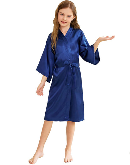 Satin Kimono Robe for Women & Girls | Bridal, Bridesmaid & Spa Bathrobe