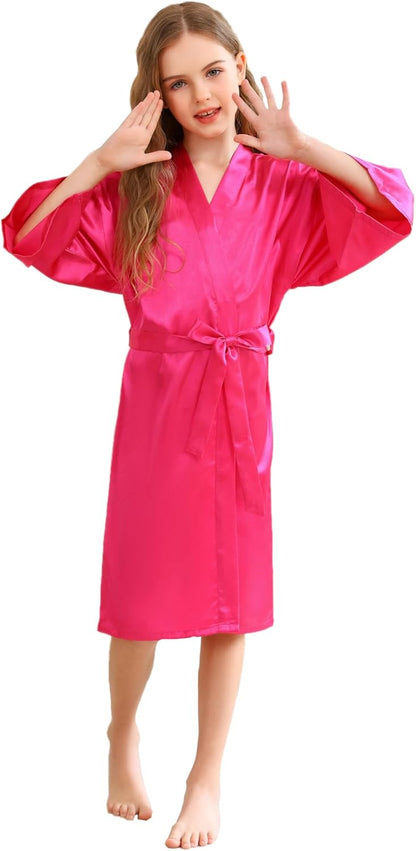 Satin Kimono Robe for Women & Girls | Bridal, Bridesmaid & Spa Bathrobe