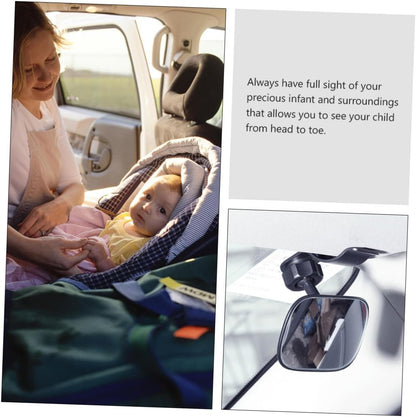OUNONA Safety Rear Facing Mirror – Black Baby Car Mirror with 360° Rotation, Easy to Install, Wide-Angle Rearview Mirror for Back Seat