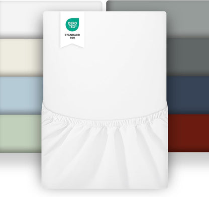 Puredown King Size Fitted Sheet – Deep 35cm Brushed Microfibre Bed Sheet Red