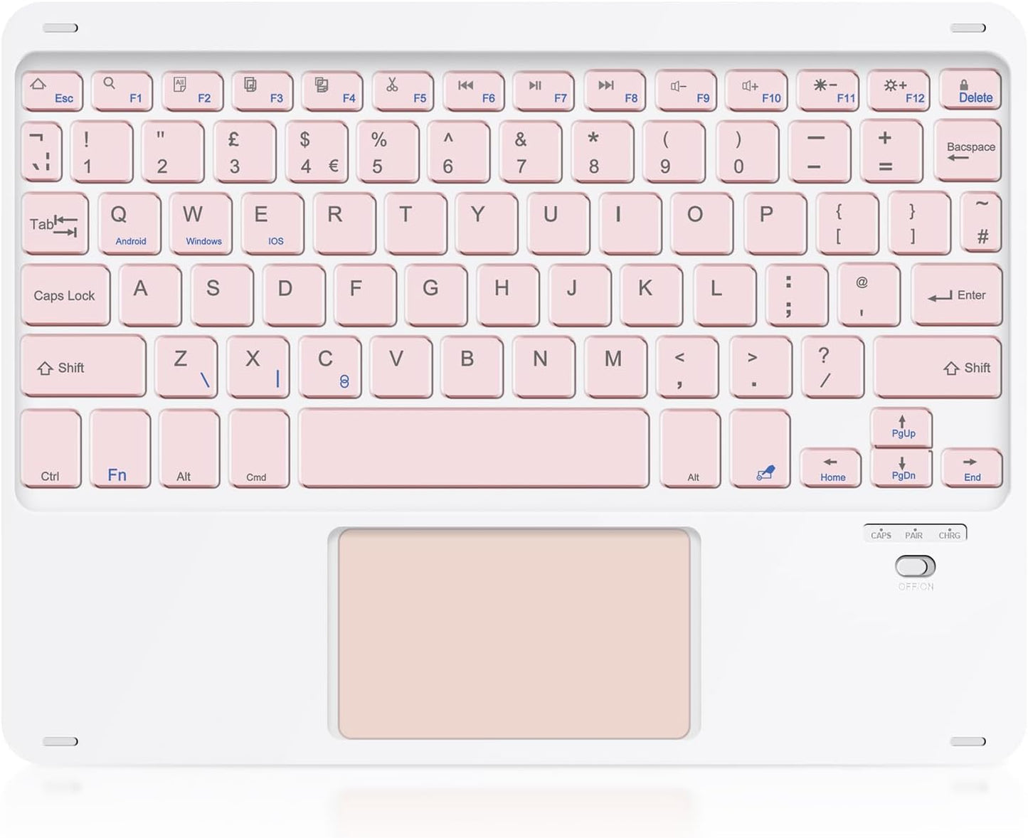 SOPPY Foldable Bluetooth Keyboard with Touchpad – USB Rechargeable Tri‑Fold Mini Wireless