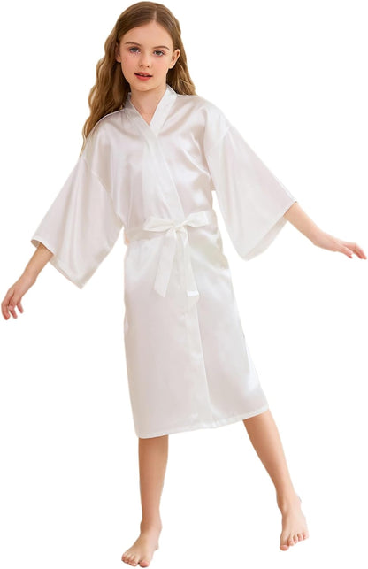 Satin Kimono Robe for Women & Girls | Bridal, Bridesmaid & Spa Bathrobe