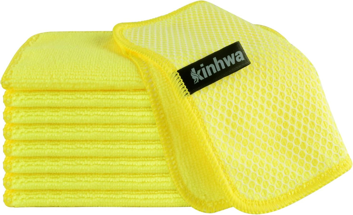 Microfibre Dish Cloths 6-Pack | Super Absorbent Quick-Dry Kitchen Cleaning Cloths with Scrubbing Side — 30 x 30 cm