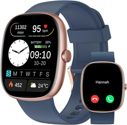 HUAKUA Women’s Smartwatch – Bluetooth Call Answer/Make, Heart Rate & SpO2 Tracking, Sleep Monitor, Multi‑Sport Fitness Tracker