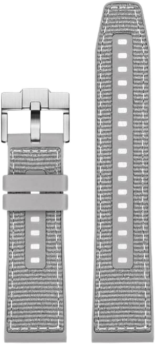 22mm Quick‑Release Watch Strap – Nylon & Rubber Watch Band with Silver Pin Buckle