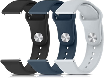 OUTPUTBT Universal Silicone Watch Strap – 18mm 19mm 20mm 22mm for Garmin, Amazfit, Samsung, Fossil, Huawei & More
