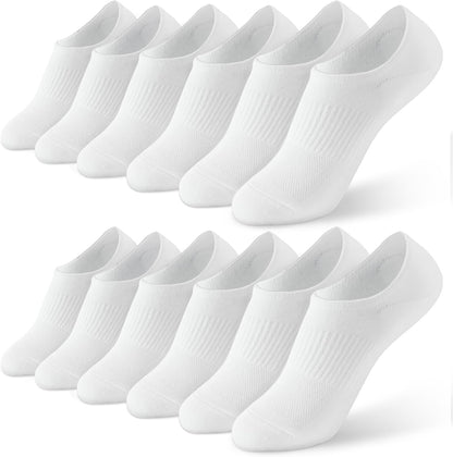 Zhtulck Invisible Ankle Socks | 6 Pairs | No-Show Trainer Liner | Non-Slip Silicone | Cushioned | Women's