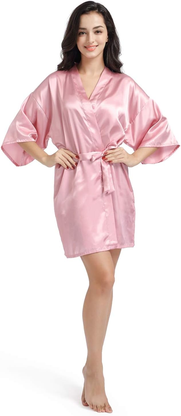 Satin Kimono Robe for Women & Girls | Bridal, Bridesmaid & Spa Bathrobe