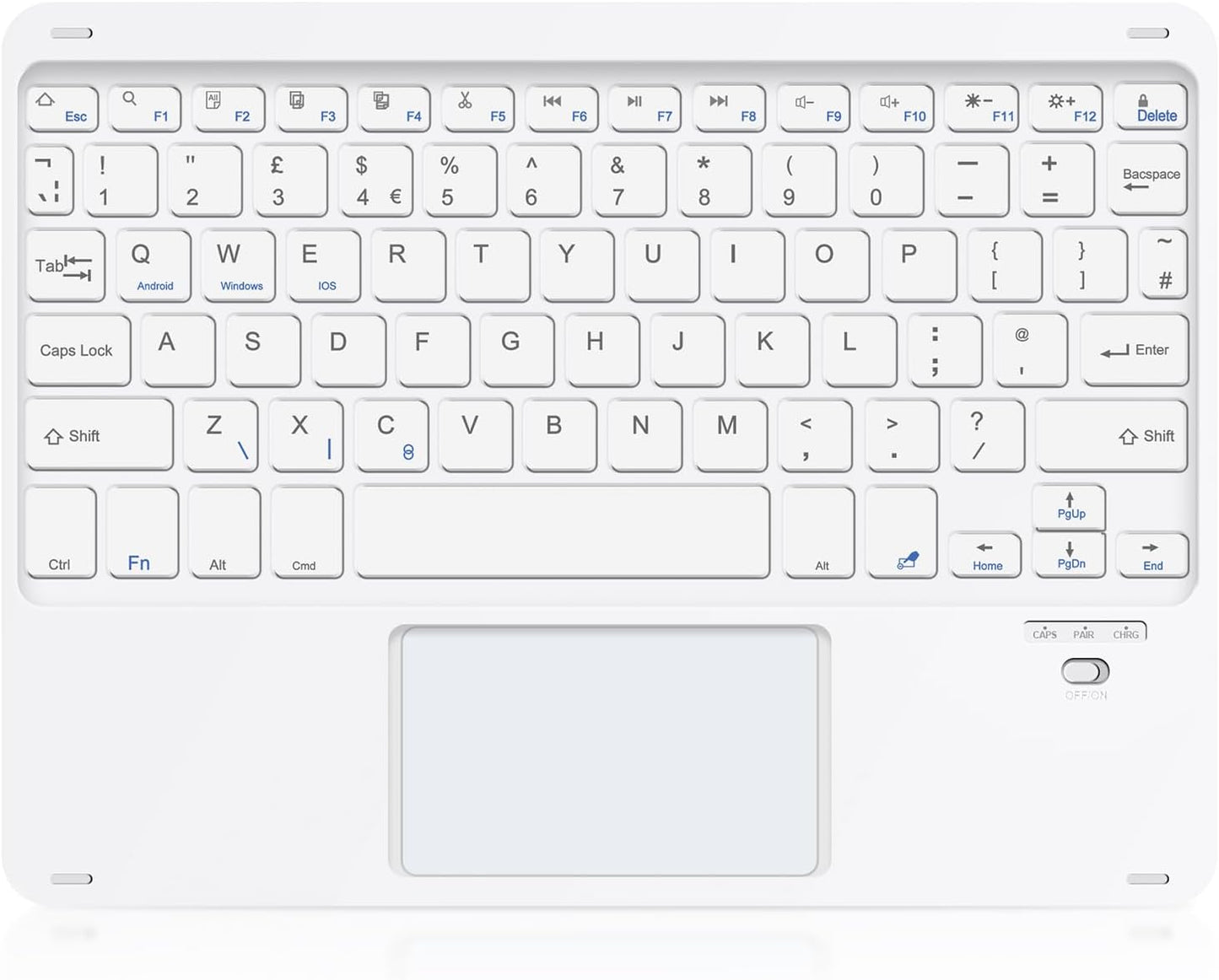 SOPPY Foldable Bluetooth Keyboard with Touchpad – USB Rechargeable Tri‑Fold Mini Wireless