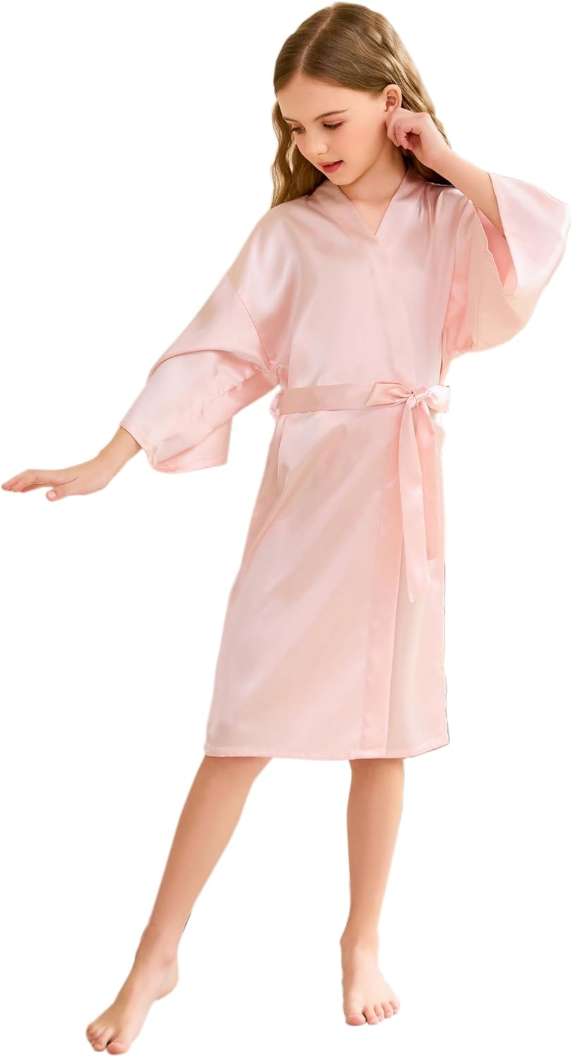 Satin Kimono Robe for Women & Girls | Bridal, Bridesmaid & Spa Bathrobe