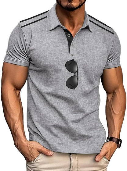 Men's Short Sleeve Polo Shirt | Regular Fit Summer Casual Top — White, Size L