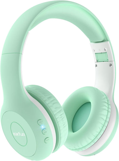 EarFun Kids Wireless Headphones – Bluetooth 5.4, Volume Limited 85/94dB, Foldable Over‑Ear with Mic (Orange)