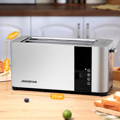 4-Slice Long Slot Toaster | Stainless Steel, LCD Touch Control, 7 Browning Levels, 1400W
