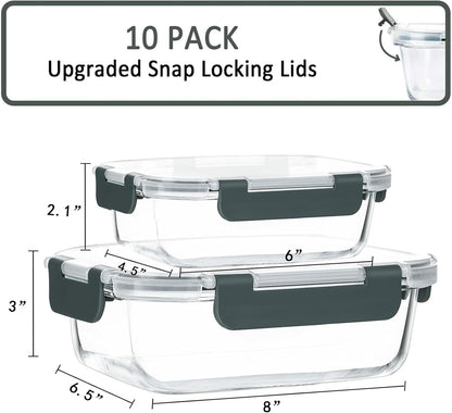 Reusable BPA-free meal prep containers for home, office, or fitness meals