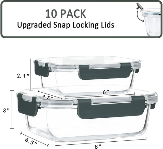 Reusable BPA-free meal prep containers for home, office, or fitness meals