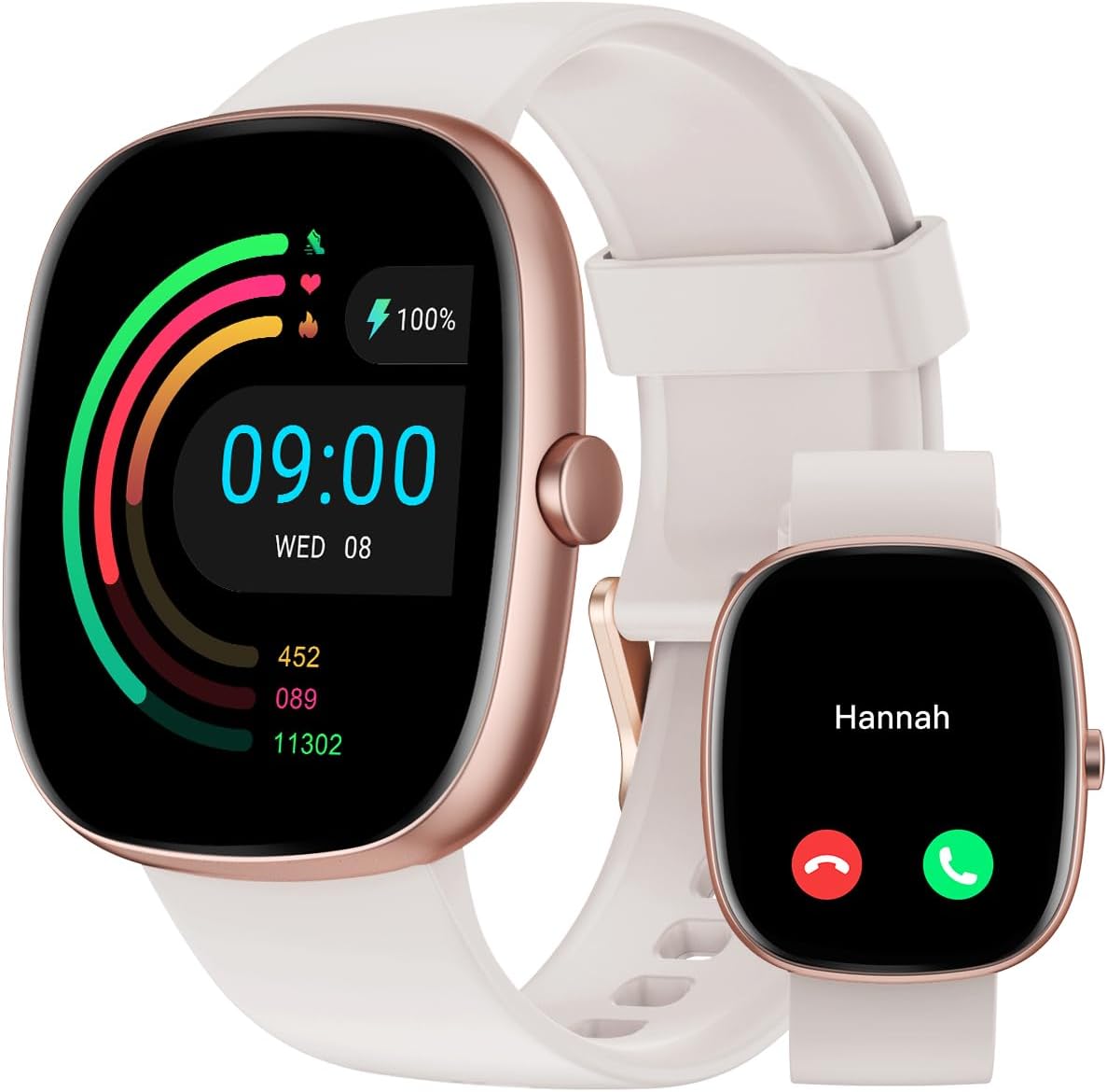 HUAKUA Women’s Smartwatch – Bluetooth Call Answer/Make, Heart Rate & SpO2 Tracking, Sleep Monitor, Multi‑Sport Fitness Tracker