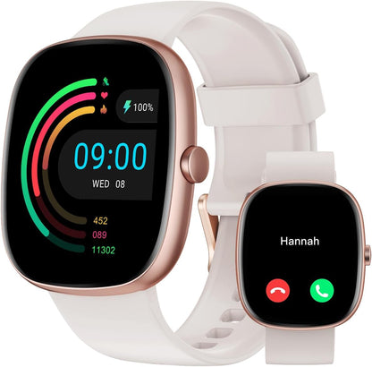 HUAKUA Women’s Smartwatch – Bluetooth Call Answer/Make, Heart Rate & SpO2 Tracking, Sleep Monitor, Multi‑Sport Fitness Tracker