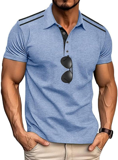 Men's Short Sleeve Polo Shirt | Regular Fit Summer Casual Top — White, Size L