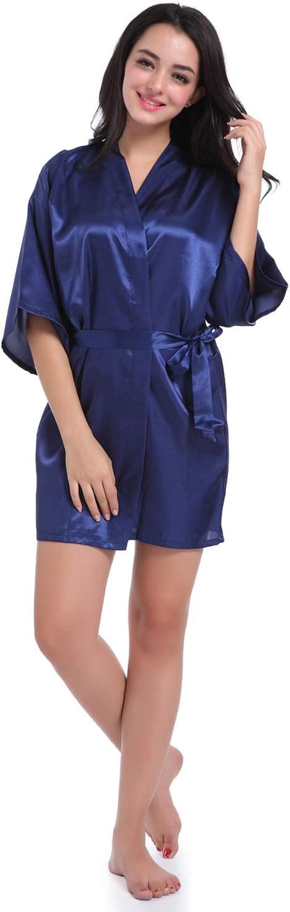 Satin Kimono Robe for Women & Girls | Bridal, Bridesmaid & Spa Bathrobe