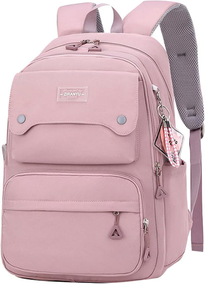 Women's & Teen Girls Laptop Backpack | 35L School & Travel Daypack with Anti-Theft Pocket — Grey